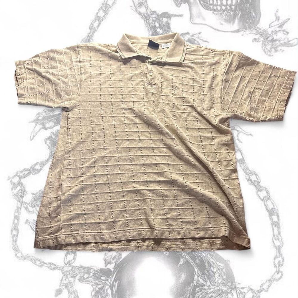 Bugle-boy Men's Tan and Cream Polo-shirts